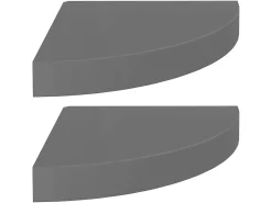 Prateleira* Prateleiras canto suspensas 2 pcs 25x25x3,8cm MDF cinza brilh. PT441803 Cinzento