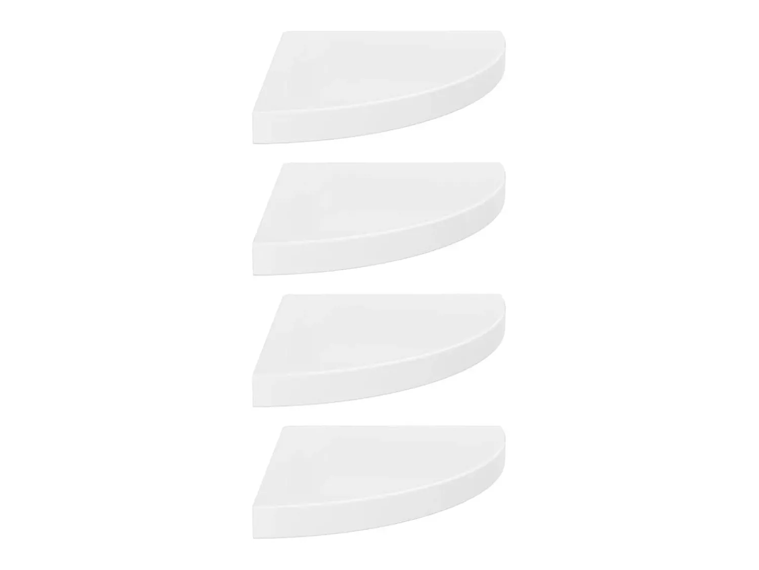 Best Prateleiras canto suspensas 4 pcs 35x35x3,8cm MDF brilh. PT798616 Branco