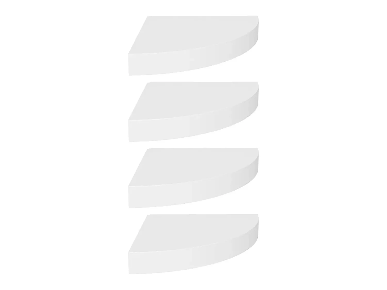 Online vidaxl Prateleiras de canto suspensas 4 pcs 25x25x3,8cm MDF Branco