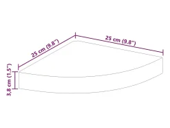 Online vidaxl Prateleiras de canto suspensas 4 pcs 25x25x3,8cm MDF Branco