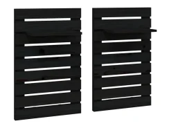 Clearance Prateleiras de montagem na parede 2 pcs pinho maciço PT433323 Preto