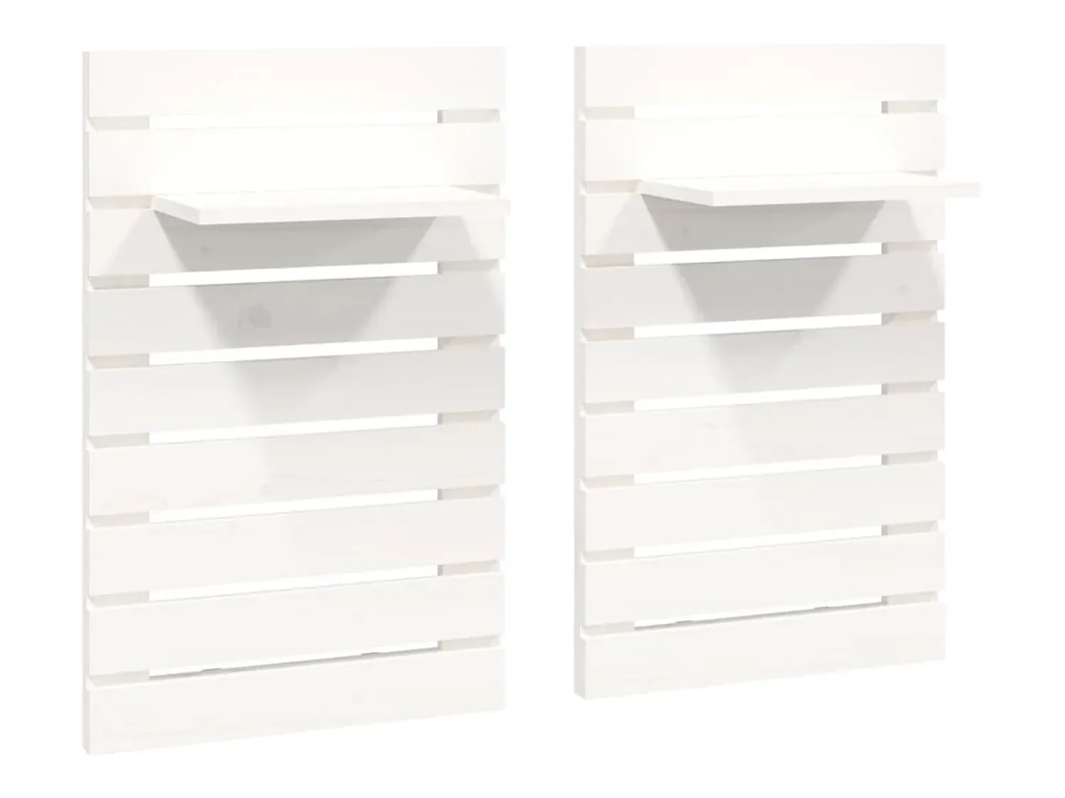 Prateleiras de montagem na parede 2 pcs pinho maciço PT448030 Branco