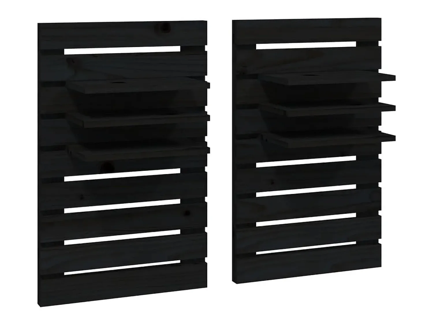 Prateleiras de montagem na parede 2 pcs pinho maciço PT875012^ Prateleira