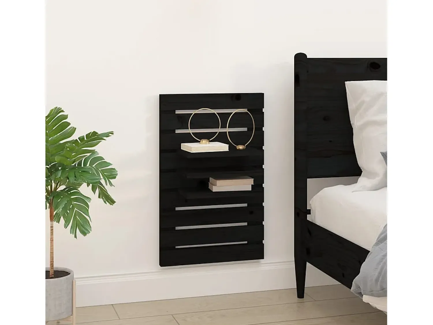 Prateleiras de montagem na parede 2 pcs pinho maciço PT875012^ Prateleira