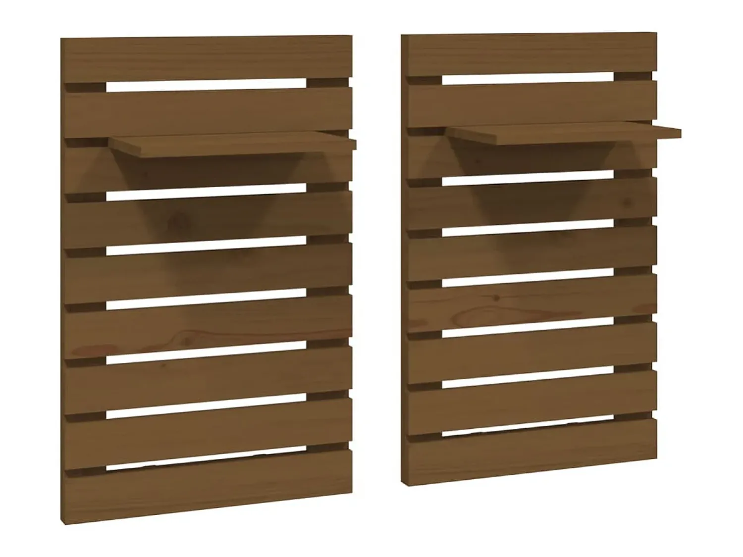 Prateleira* Prateleiras de montagem parede 2 pcs pinho maciço mel PT381139 Castanho