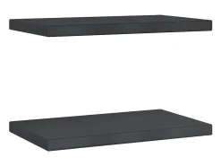 Prateleiras de parede 2 pcs 50x30x3 cm aço inoxidável prateado PT206374 Preto