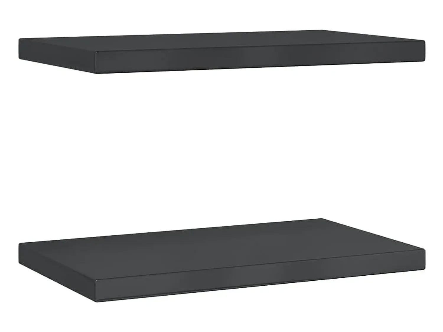 Prateleiras de parede 2 pcs 50x30x3 cm aço inoxidável prateado PT206374 Preto