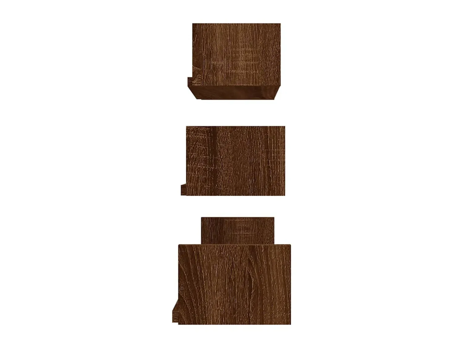 Clearance Prateleiras de parede 3 pcs derivados madeira carvalho PT405551 Castanho