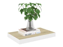Prateleiras de parede 4 pcs 40x23x3,8 cm MDF carvalho e branco PT745438^ Prateleira