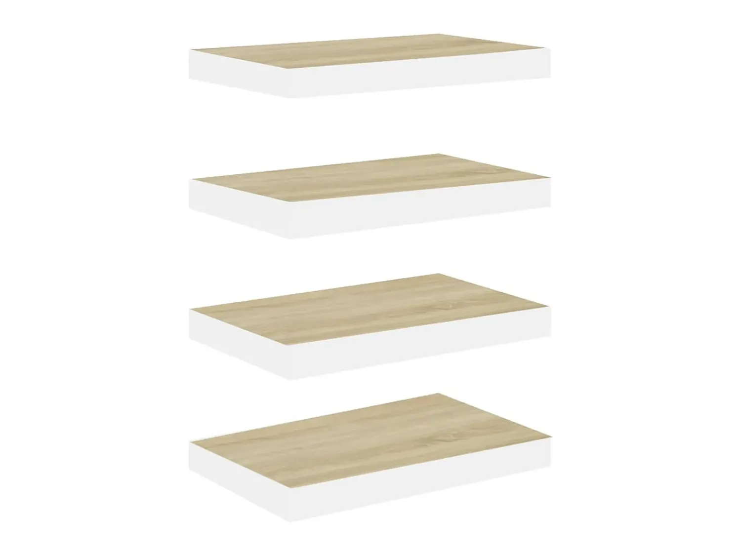 Prateleiras de parede 4 pcs 40x23x3,8 cm MDF carvalho e branco PT745438^ Prateleira