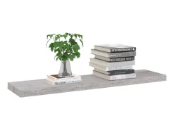 Prateleiras de parede 4 pcs 90x23,5x3,8cm MDF -cimento PT779199^ Prateleira