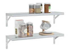 Prateleiras de parede 2 pcs 75x23,5x3cm aço inoxidável PT435650^ Prateleira