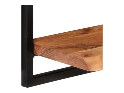 Discount vidaxl Prateleiras de parede 2 pcs 60x25x35 cm acácia maciça e aço Castanho