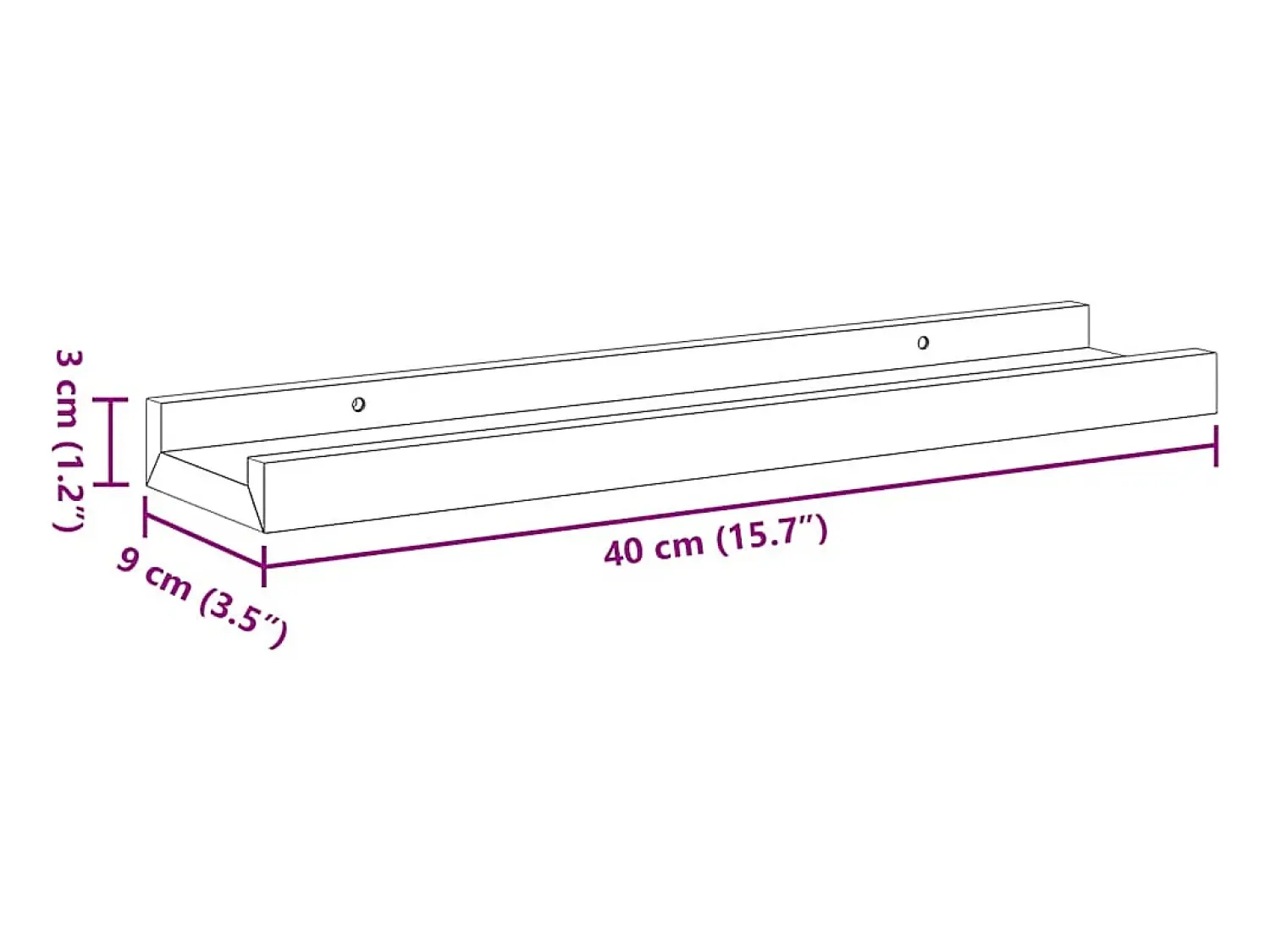 vidaxl Prateleiras de parede 2 pcs 40x9x3 cm e carvalho sonoma^ Prateleira
