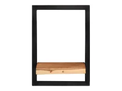 Discount vidaxl Prateleiras de parede 2 pcs 25x25x35 cm acácia maciça e aço Castanho