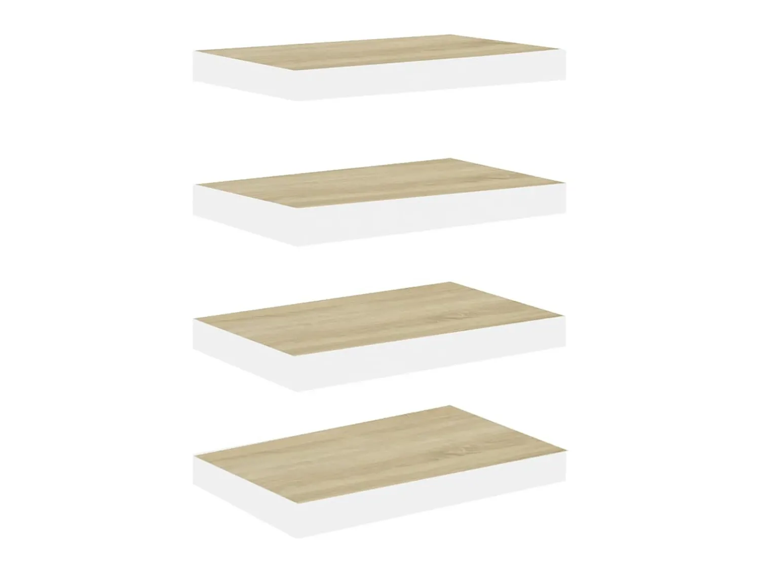 Outlet Prateleiras de parede 4 pcs 50x23x3,8 cm MDF carvalho e branco PT696585 Castanho