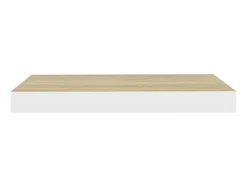 Outlet Prateleiras de parede 4 pcs 50x23x3,8 cm MDF carvalho e branco PT696585 Castanho