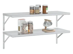 Prateleira|vidaxl Prateleiras de parede 2 pcs 100x40x3 cm aço inoxidável Prateado