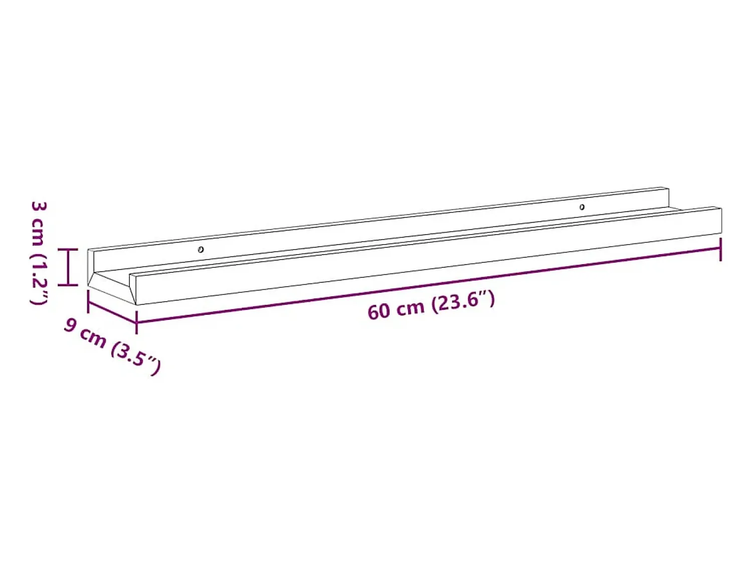Online vidaxl Prateleiras de parede 2 pcs 60x9x3 cm e carvalho sonoma Branco