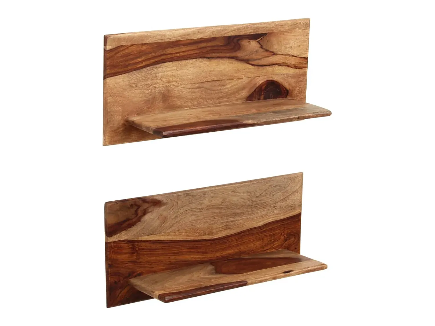 vidaxl Prateleiras de parede 2 pcs 58x26x20cm madeira acácia maciça^ Prateleira