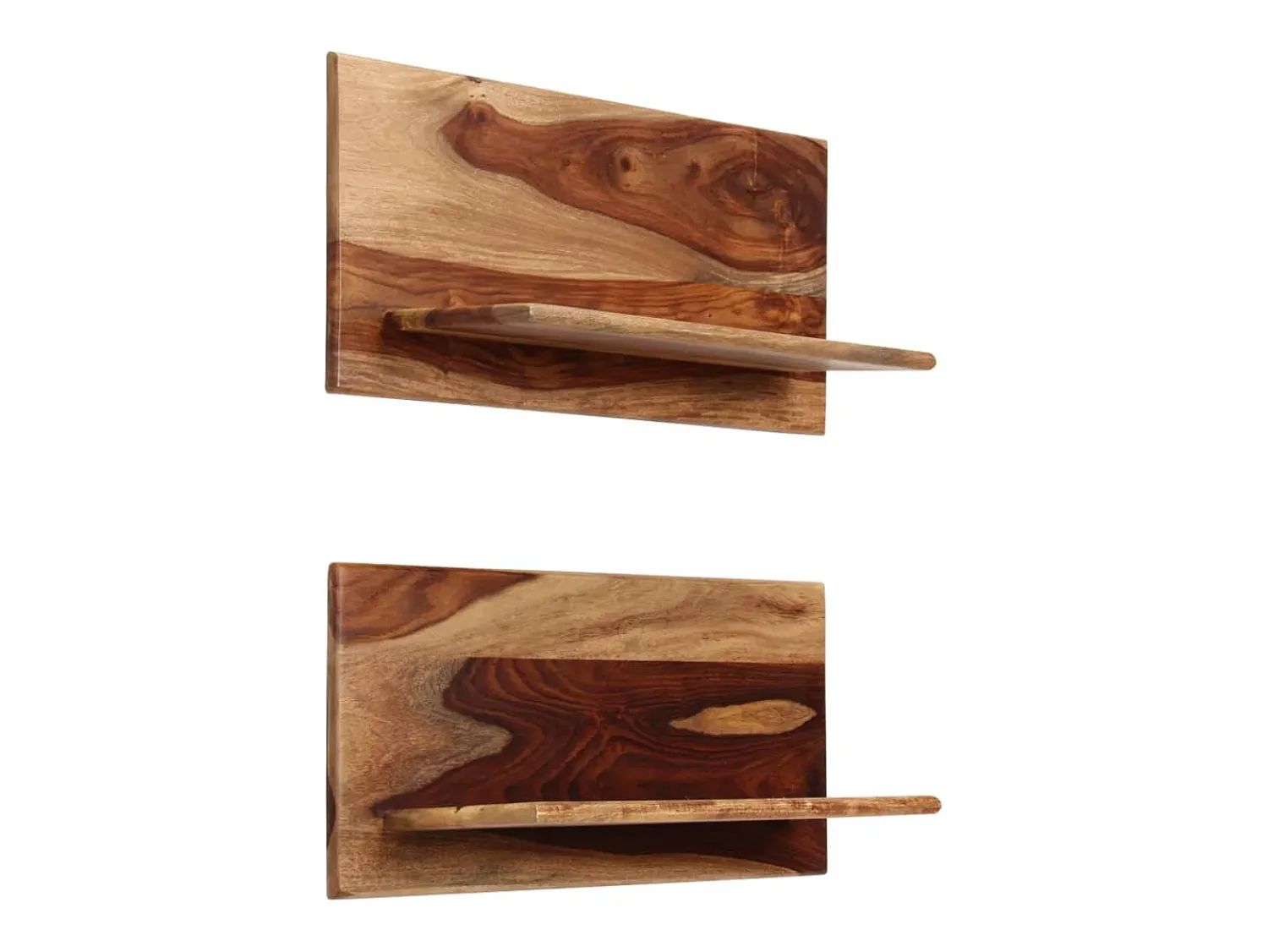 vidaxl Prateleiras de parede 2 pcs 58x26x20cm madeira acácia maciça^ Prateleira