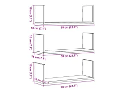 Hot vidaxl Prateleiras de parede 3 pcs derivados de madeira cinza cimento Cinzento