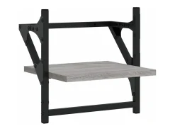 Prateleira|vidaxl Prateleiras de parede c/ barras 2 pcs 30x25x30 cm cinza sonoma Cinzento