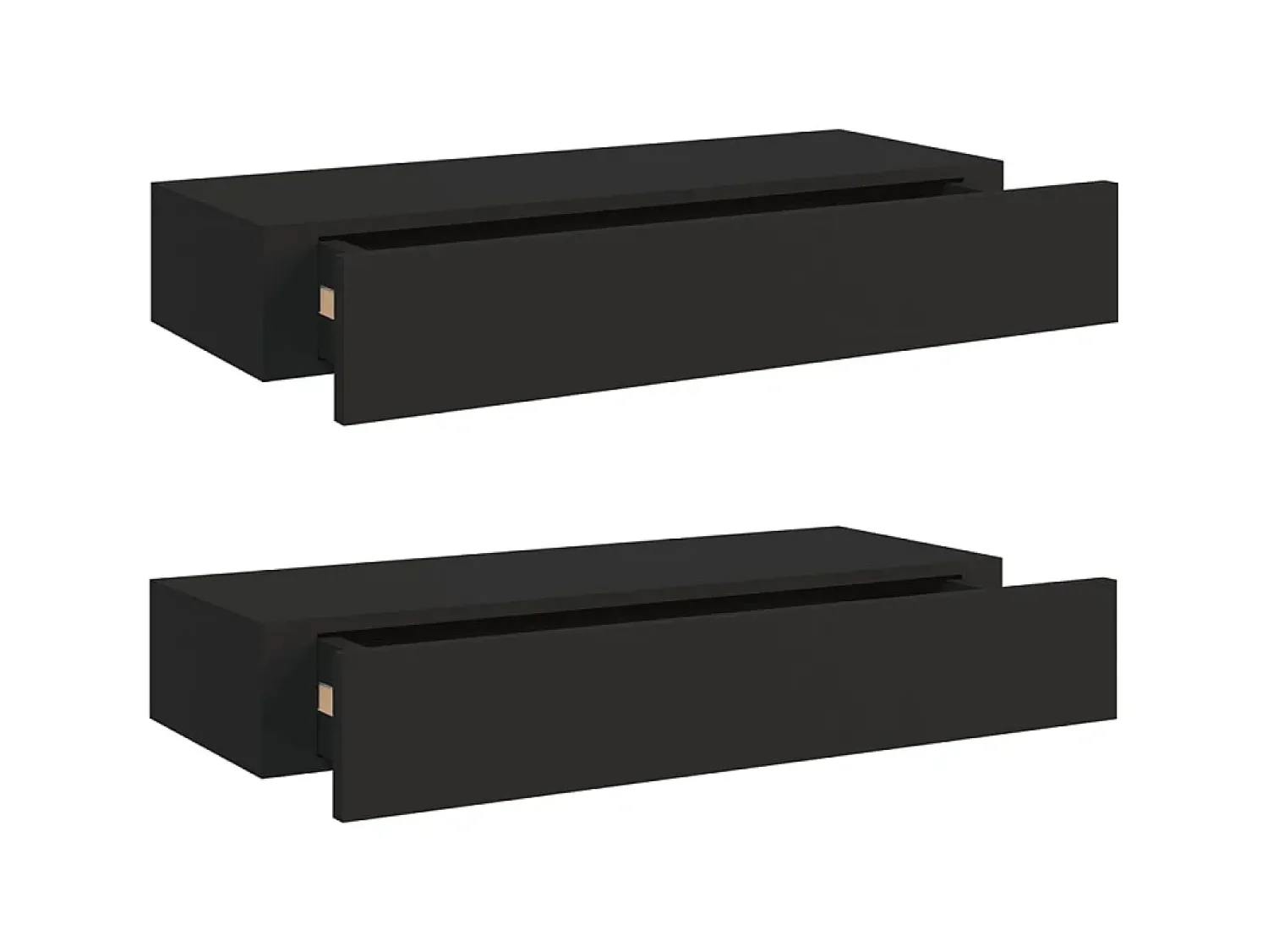 Prateleira* Prateleiras de parede c/ gavetas 2 pcs MDF 60x23,5x10 cm PT191609 Preto