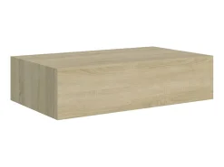 Prateleira* Prateleiras de parede c/ gavetas 2pcs MDF 40x23,5x10cm carvalho PT571016 Castanho