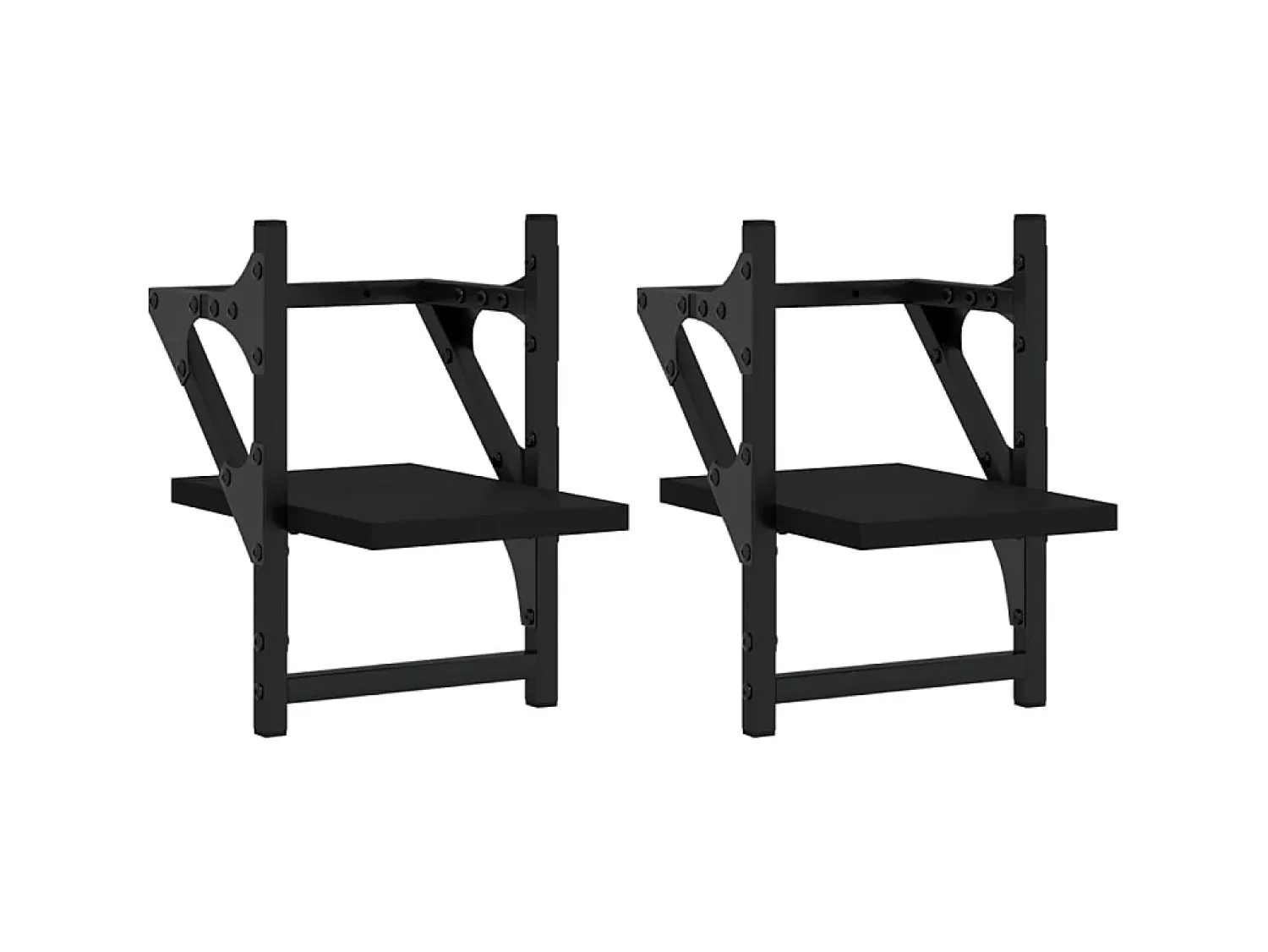 Online Prateleiras de parede com barras 2 pcs 20x25x30 cm PT378278 Preto