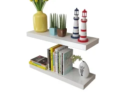 Prateleira*vidaxl Prateleiras de parede para livros/DVD MDF Branco