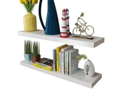 Prateleira|vidaxl Prateleiras de parede para livros/DVD MDF Branco