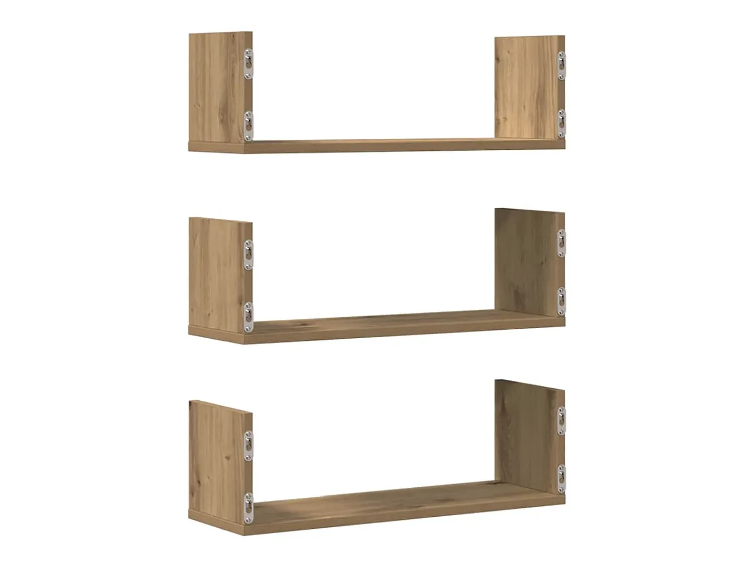 vidaxl Prateleiras de parede 3pcs derivados madeira carvalho artisiano^ Prateleira