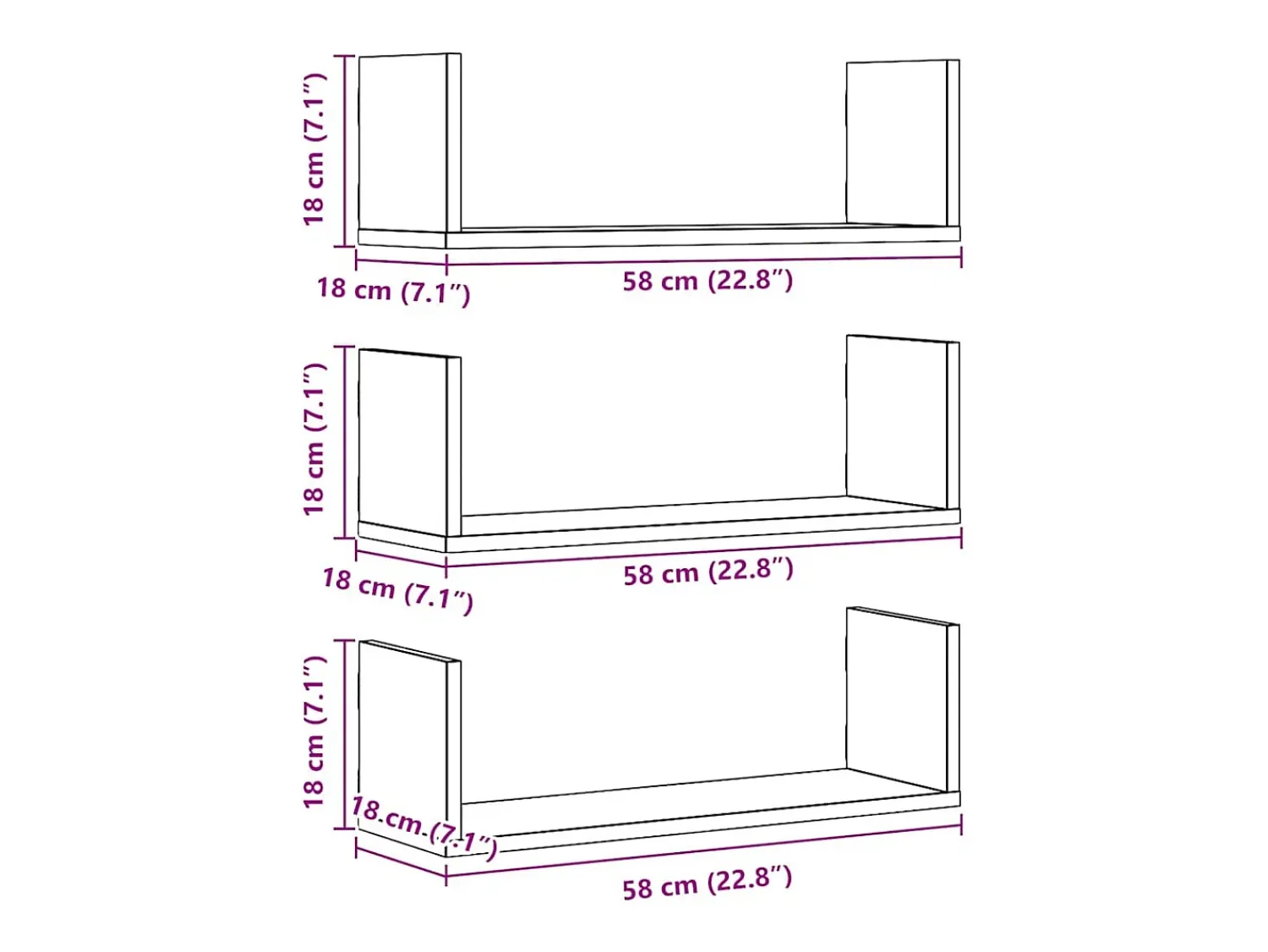 vidaxl Prateleiras de parede 3pcs derivados madeira carvalho artisiano^ Prateleira