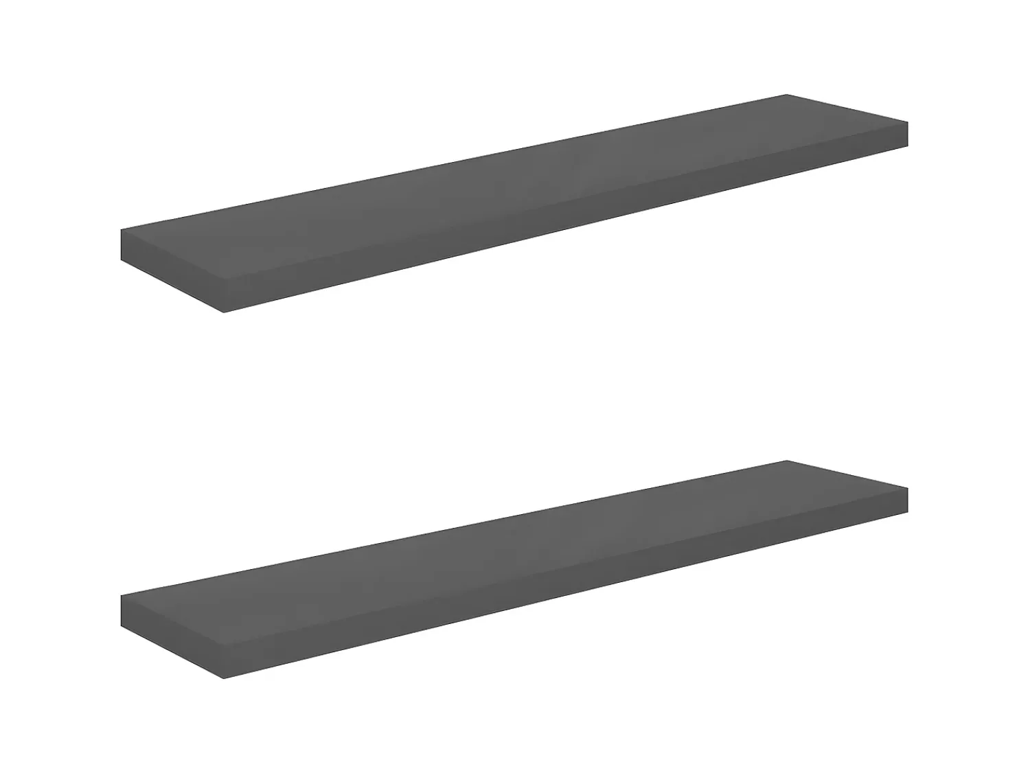 Hot Prateleiras de parede suspensas 2 pcs 120x23,5x3,8cm MDF cinza PT925583 Cinzento