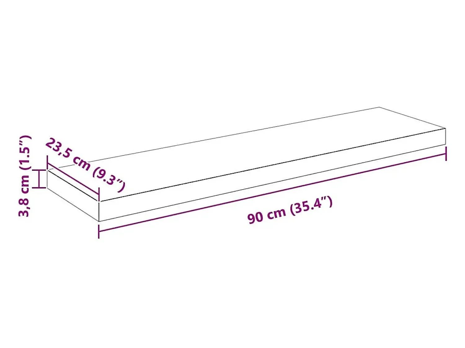 Clearance vidaxl Prateleiras de parede suspensas 4 pcs 90x23,5x3,8cm MDF Branco