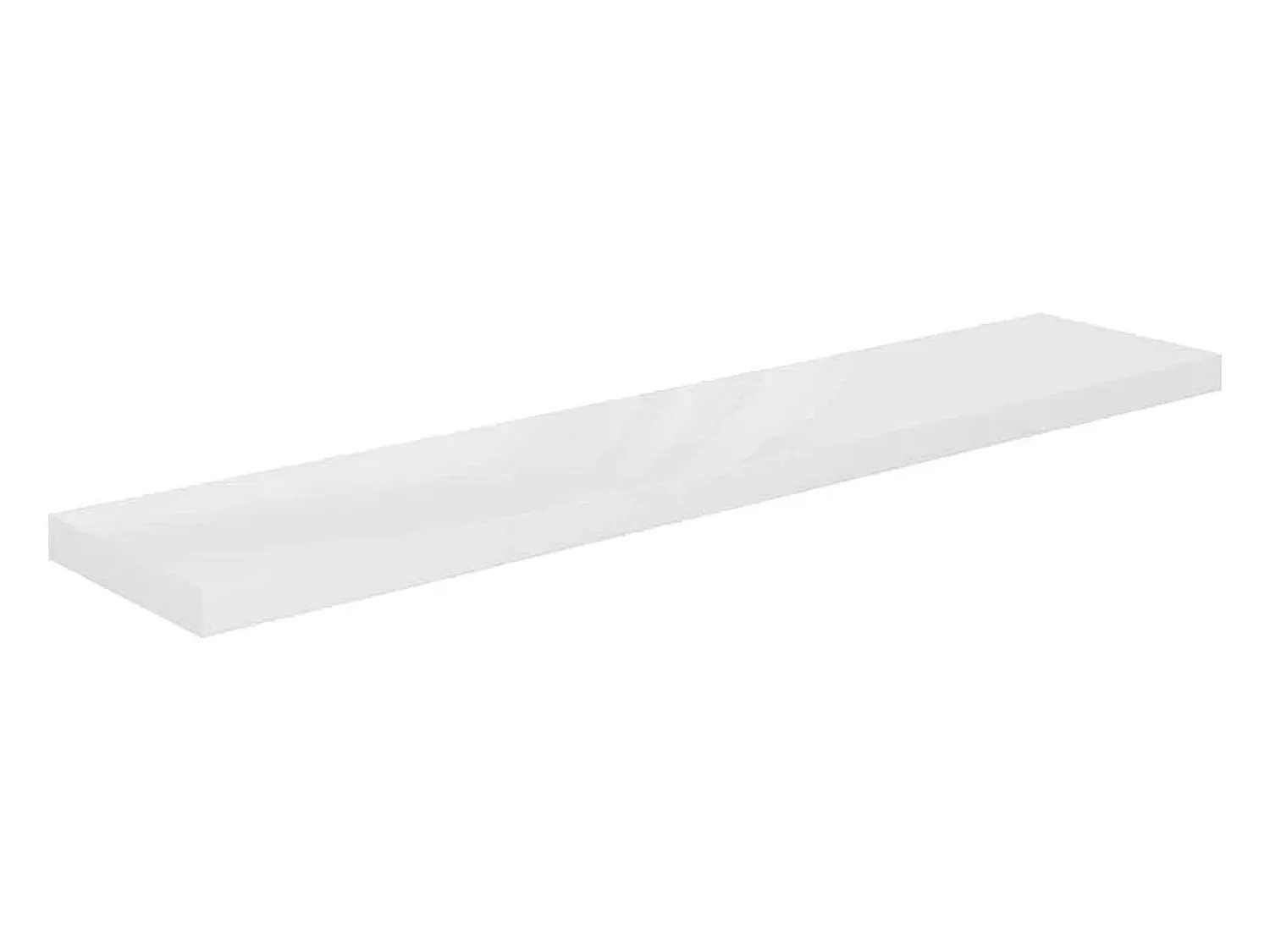 New vidaxl Prateleiras de parede suspensas 2 pcs 120x23,5x3,8cm MDF Branco
