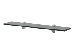 Hot Prateleiras flutuantes 2 pcs vidro 60x20 cm 8 mm PT397026 Preto