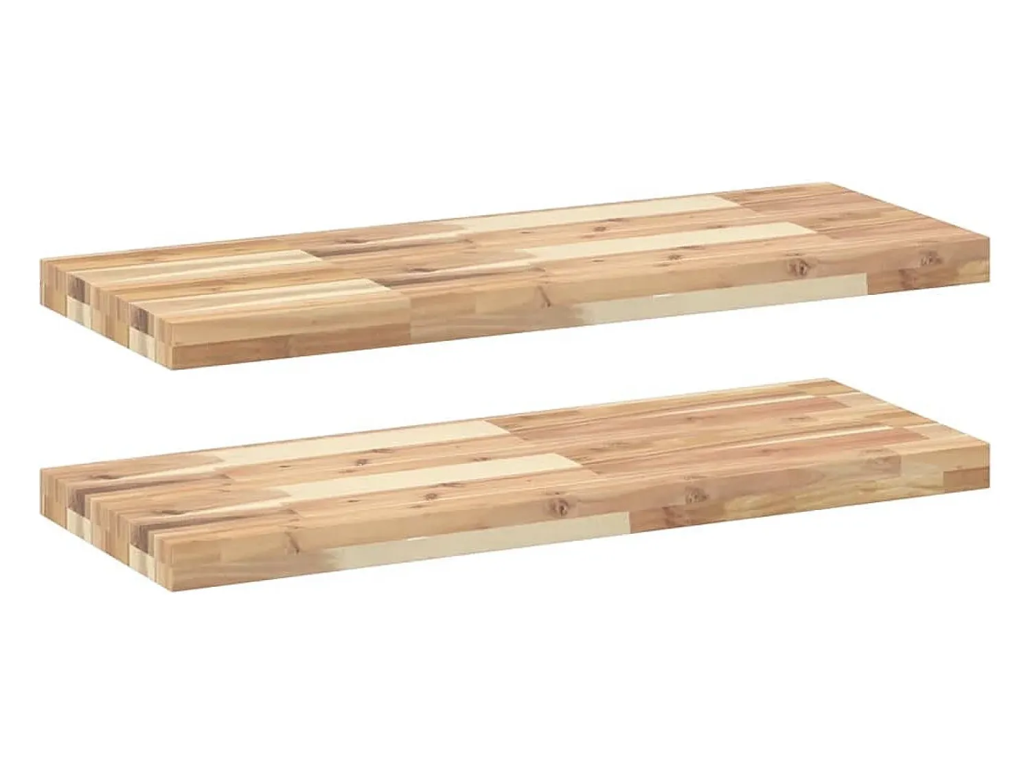 Prateleira| Prateleiras flutuantes 2pcs 80x30x4cm acácia maciça não tratada PT635621 Castanho