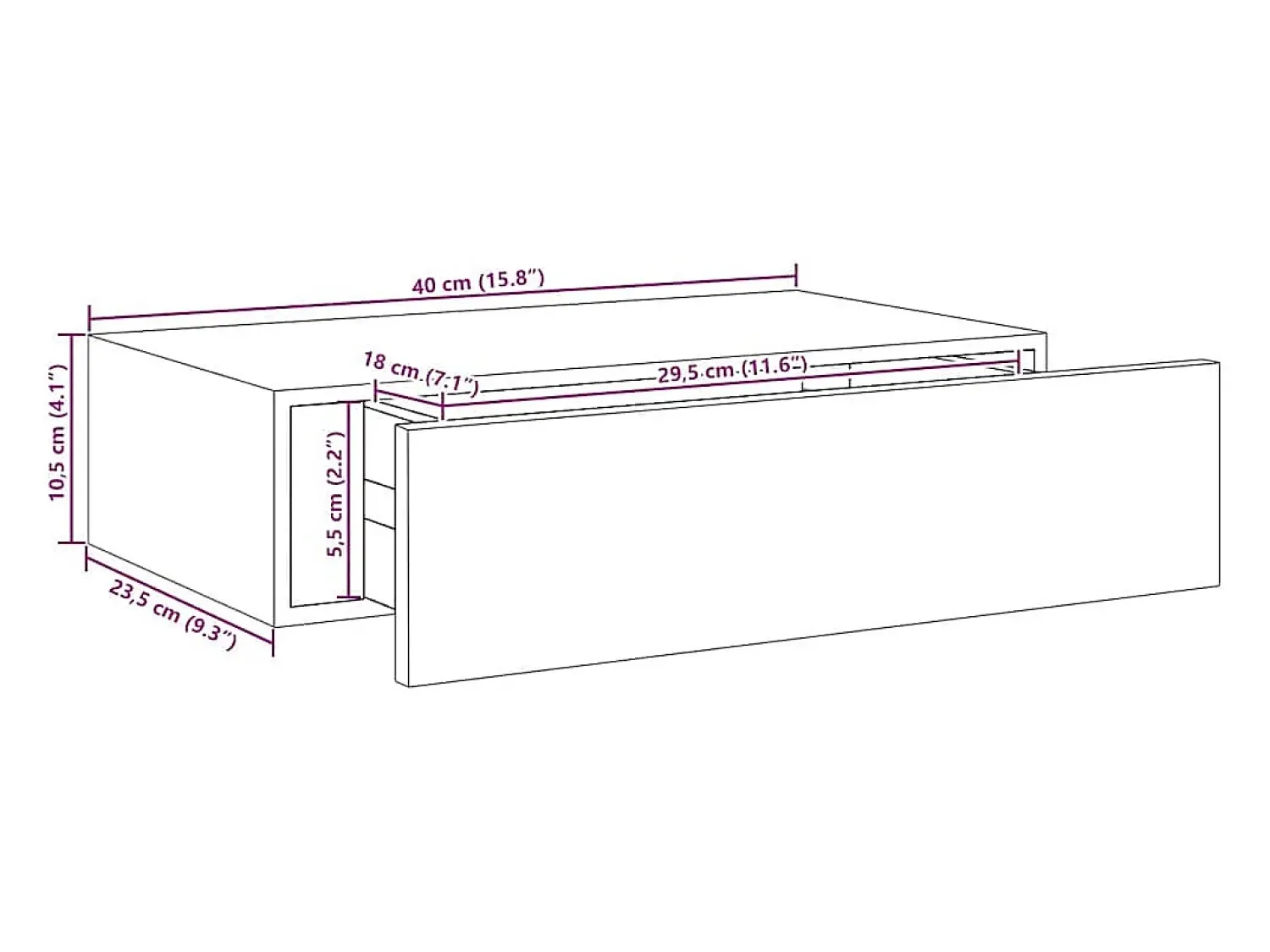 Prateleira|vidaxl Prateleiras parede + gavetas 2pcs MDF 40x23,5x10cm carv./branco Castanho