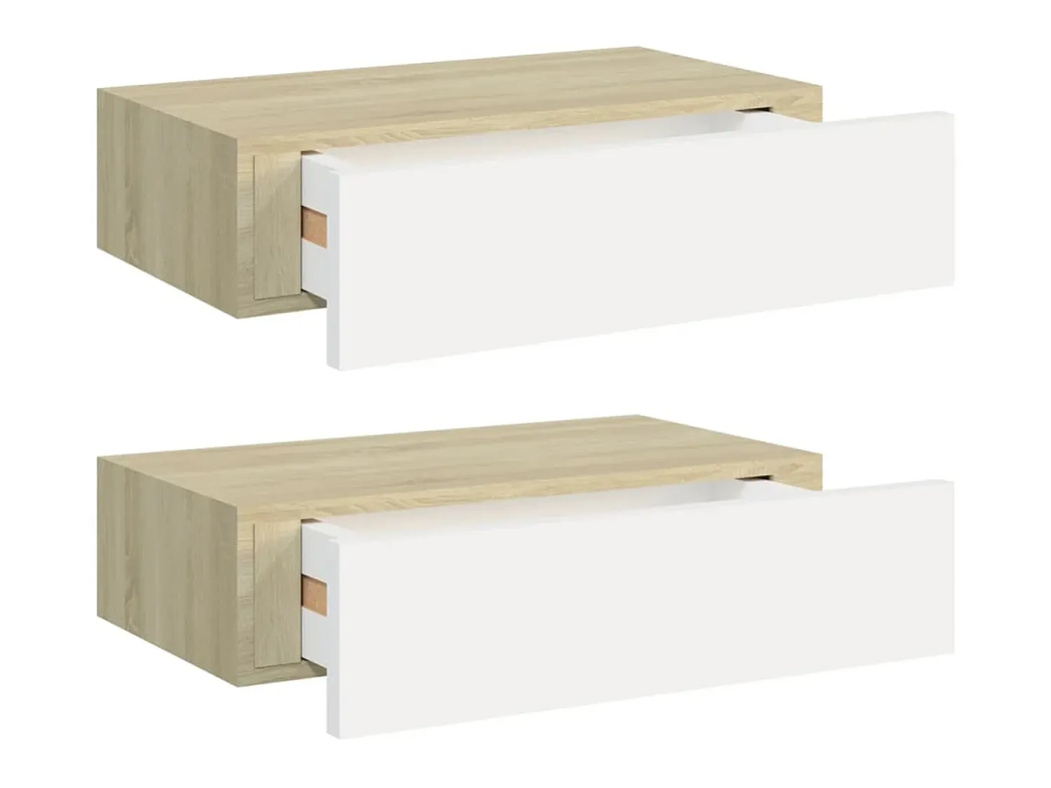Prateleiras parede + gavetas 2pcs MDF 40x23,5x10cm carv./branco PT731970^ Prateleira
