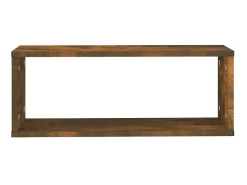 Prateleira* Prateleiras parede 4 pcs madeira processada 60x15x23 cm fumado PT176267 Castanho