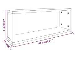 Prateleira*vidaxl Prateleiras parede 6 pcs madeira processada 60x15x23 cm fumado Castanho