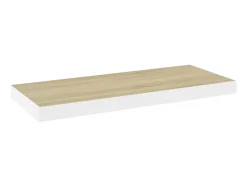 Prateleira* Prateleiras parede 2 pcs 60x23,5x3,8 cm MDF carvalho e branco PT545750 Castanho
