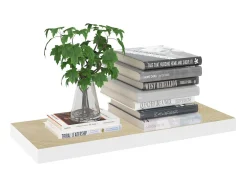 Prateleira* Prateleiras parede 4 pcs 60x23,5x3,8 cm MDF carvalho e branco PT207318 Castanho