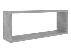 Prateleiras parede forma de cubo 4 pcs 60x15x23cm cinza cimento PT634634^ Prateleira