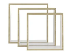 Prateleira| Prateleiras parede forma de cubo 3pcs cm /carvalho sonoma PT796440 Branco
