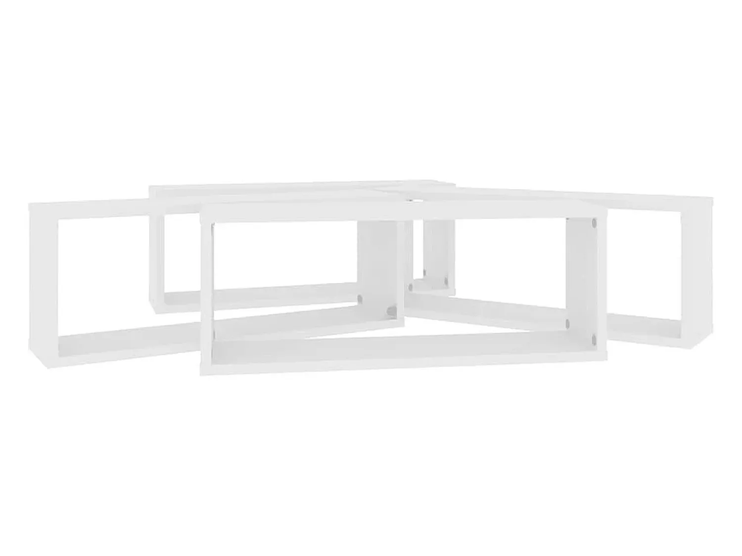 Prateleira|vidaxl Prateleiras parede forma de cubo 4 pcs derivados madeira Branco
