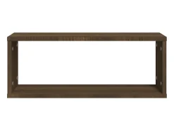New Prateleiras parede 2pcs madeira processada 60x15x23 cm PT437791 Castanho