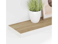 Prateleira*vidaxl Prateleiras parede 4pcs 90x23,5x3,8 cm MDF cor carvalho/branco Castanho